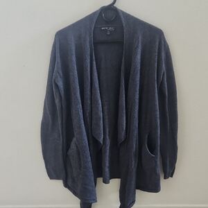 Barefoot Dreams CozyChic Lite Knit Charcoal Open Cardigan